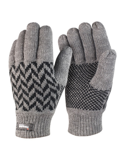 Result Pattern Thinsulate Glove Grey / Black